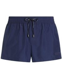 Dolce & Gabbana - Logo-Patch Drawstring Swim Shorts - Lyst