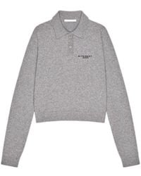 Givenchy - Logo Intarsia Long-Sleeve Knit Polo Shirt - Lyst