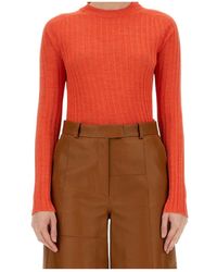 Alysi - Crewneck Long-Sleeved Knitted Top - Lyst