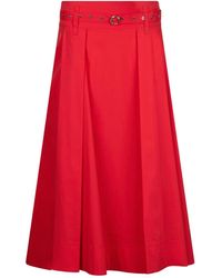 Liu Jo - Poplin Midi Skirt - Lyst