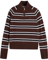 Tommy Hilfiger - Long-Sleeved Striped Knitted Sweater - Lyst
