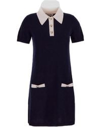 Miu Miu - Knitted Short-Sleeved Dress - Lyst