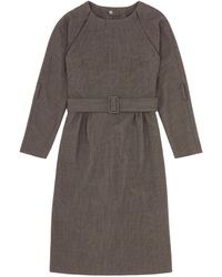 MM6 by Maison Margiela - Belted Draped Midi Dress - Lyst