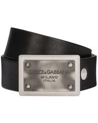Dolce & Gabbana - Logo-Buckle Leather Belt - Lyst