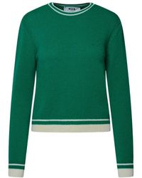 MSGM - Round Neck Long-Sleeved Sweater - Lyst