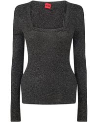 BOSS - Long-Sleeve Knit Top - Lyst