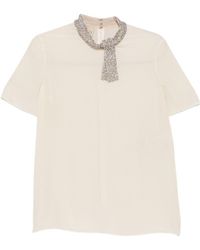Valentino - Embellished Short-Sleeved Top - Lyst