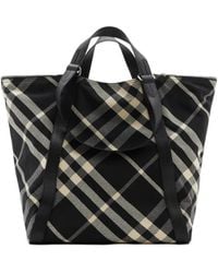 Burberry - Festival Checked Tote Bag - Lyst