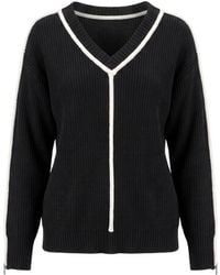 Patrizia Pepe - Long-Sleeved V-Neck Jumper - Lyst