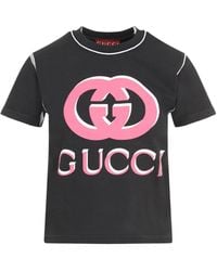 Gucci - Logo Print T-Shirt - Lyst