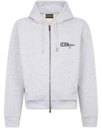 DSquared² - Iconnique Boyfriend Fit Zipped Hoodie - Lyst