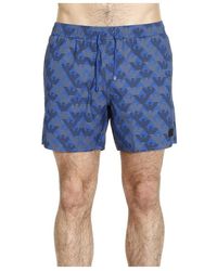 EA7 - Logo Detail Shorts - Lyst