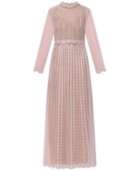 Self-Portrait - Open-Work Long-Sleeve Dress - Lyst