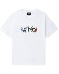 A.P.C. - Logo Printed Crewneck T-Shirt - Lyst