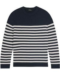 Theory - Striped Crewneck Knit Sweater - Lyst