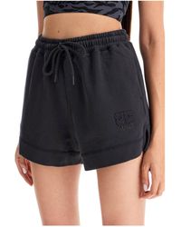 Ganni - Logo Embroidered Drawstring Shorts - Lyst