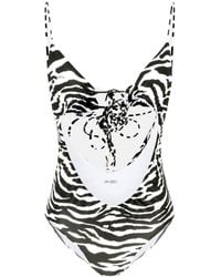 The Attico - The Zebra Printed One-Piece Swimsuit - Lyst
