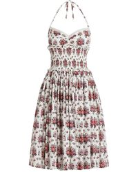 Dolce & Gabbana - Small Flower Bouquet-Printed Poplin Dress - Lyst