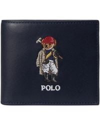Polo Ralph Lauren - Embroidered-Bear Leather Billfold Wallet - Lyst