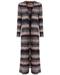 Missoni - Zigzag Crochet-Knit Long Cardigan - Lyst