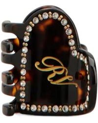Roger Vivier - Heart-Shaped Crystal-Embellished Hair Clip - Lyst