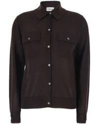 P.A.R.O.S.H. - Sweater With Polo Shirt Style Collar And Front Button Closure - Lyst