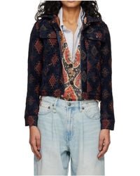 R13 - Relaxed Trucker Collared Casual Jacket - Lyst