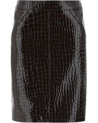 Tom Ford - Embossed Mini Leather Skirt - Lyst