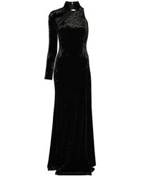 Versace Jeans Couture - One-Sleeve Velvet Maxi Dress - Lyst