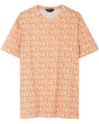 Versace - Allover Logo-Printed Crewneck T-Shirt - Lyst
