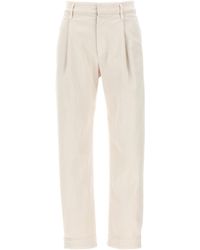 Brunello Cucinelli - Pleated Straight Leg Jeans - Lyst