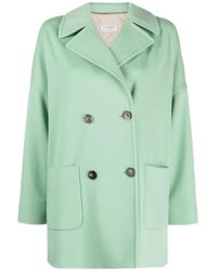 Alberto Biani - Double-Breasted Virgin Wool Coat - Lyst