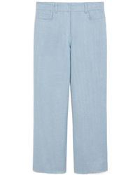 Max Mara - Wide-Fit Linen And Cotton Basketweave Trousers - Lyst