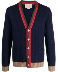 Gucci - Web-Stripe Wool Cardigan - Lyst