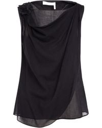 Chloé - Brooch-Detail Draped Tank Top - Lyst