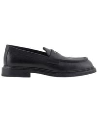 Emporio Armani - Almond Toe Slip-On Loafers - Lyst
