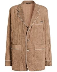 Dolce & Gabbana - Crinkled Striped Shirt-Style Vanity Robe - Lyst