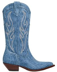 Sonora Boots - Santa Fe Panelled Denim Boots - Lyst