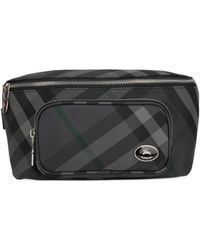 Burberry - Logo Patch Checked Belt Bag - Lyst