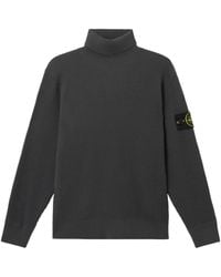 Stone Island - Turtleneck Jumper With Finely Ribbed Trims - Lyst