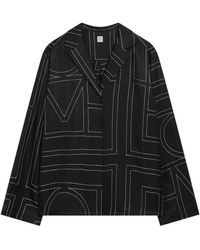 TOTEME - Monogram Silk Pajama Top - Lyst