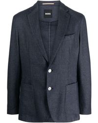 BOSS - Notched-Lapel Single-Breasted Blazer - Lyst