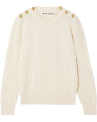 Blazé Milano - Highland Button-Detailed Cable-Knit Wool And Cashmere-Blend Sweater - Lyst
