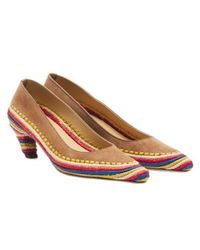 Gabriela Hearst - Peggy Suede And Raffia Pumps - Lyst