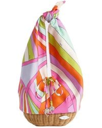 PUCCI - Pucci Printed Twill Bucket Bag - Lyst