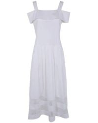 Blugirl Blumarine - Lace Panel Midi Dress - Lyst