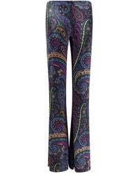 Etro - Denim Flared Leg Trousers - Lyst