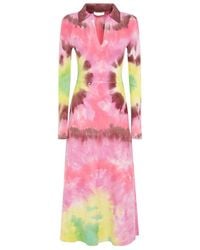 Gabriela Hearst - Long-Sleeve Notched-Collar Dress - Lyst