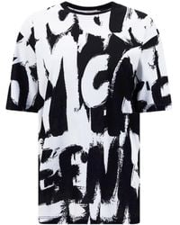 McQueen - Graphic Printed Crewneck T-Shirt - Lyst