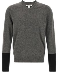 Comme des Garçons - Comme Des Garçons Shirt Color-Block V-Neck Knitted Sweater - Lyst